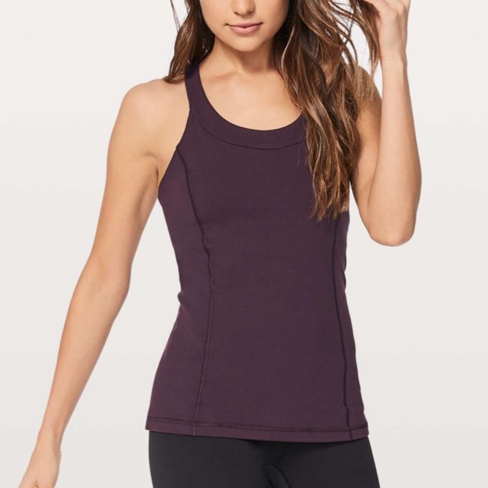 Lululemon Enhearten Tank Top Size 4 - Purple (Black Cherry) - Built-in Bra